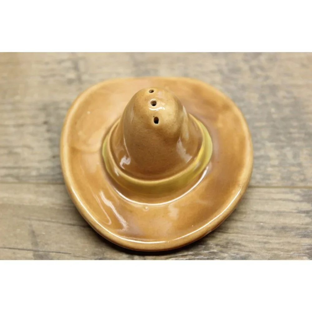 Rossware Vintage Stackable Salt Pepper Shaker Mexican Man Glazed Size Medium‎